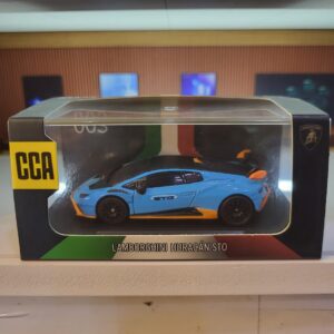 CCA Lamborghini Huracan STO Die-cast Scale Model Car Blue with acrylic case 1:64 Scale