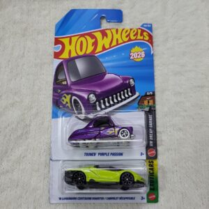 Hot Wheels Purple Passion and 16 Lamborghini Combo (Pack of 2)