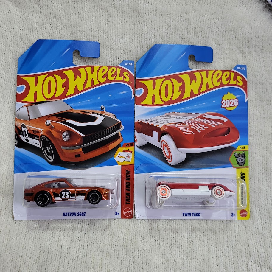 Hot Wheels Datsun 240Z and Twin Tags
