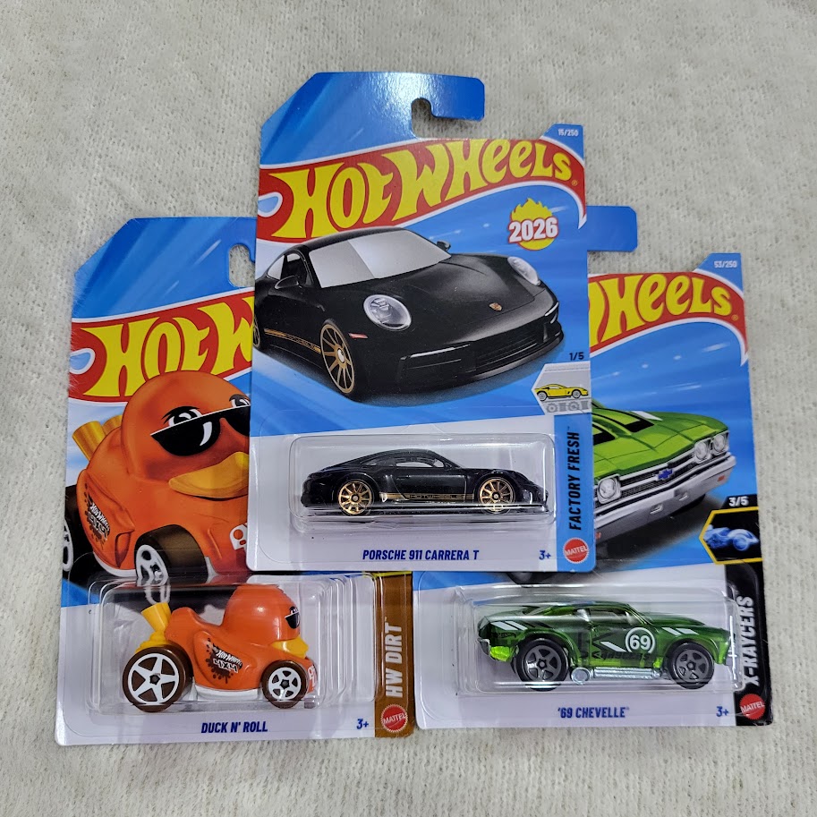 Hot Wheels Porsche 911 Carrera T (Pack of 3)