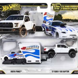 Hot Wheels Team Transport Rob’n Pinks with 17 Ford F-150 Raptor